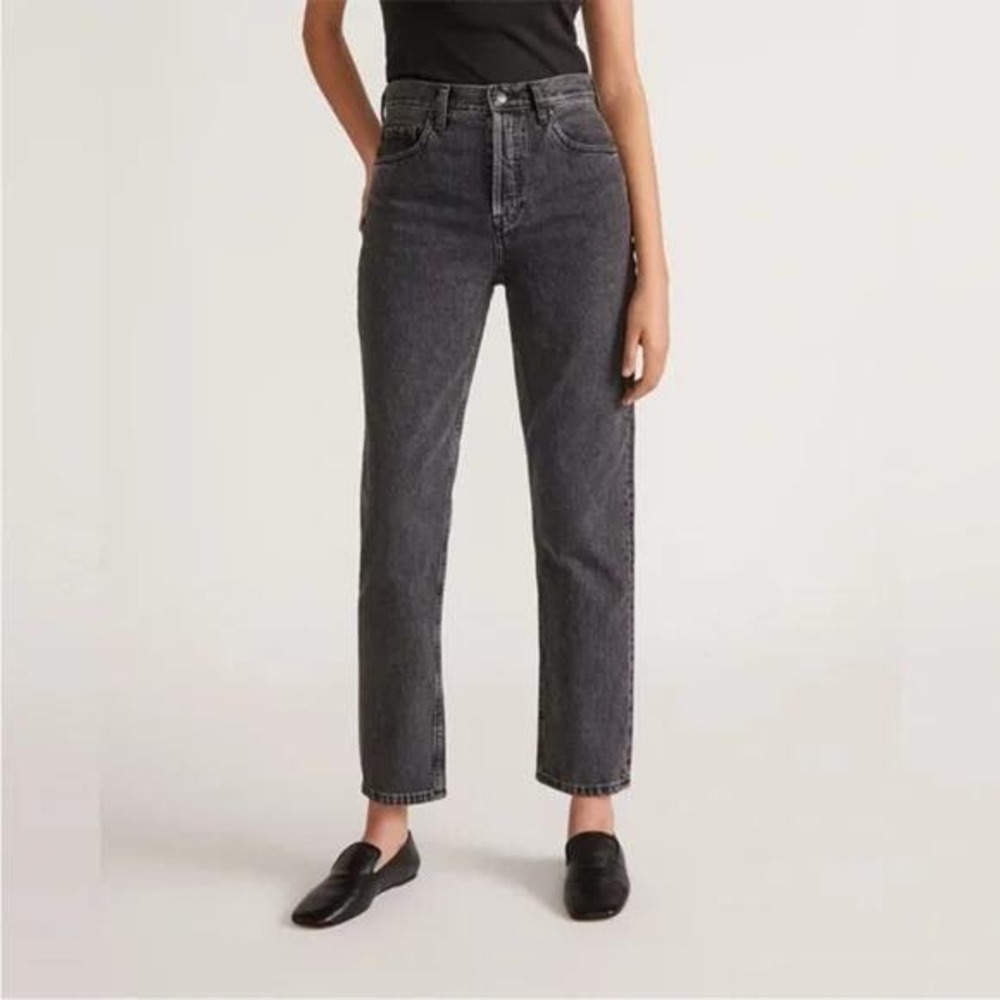 EVERLANE Jeans 30 Short The Original Cheeky Straight Washed Charcoal Denim